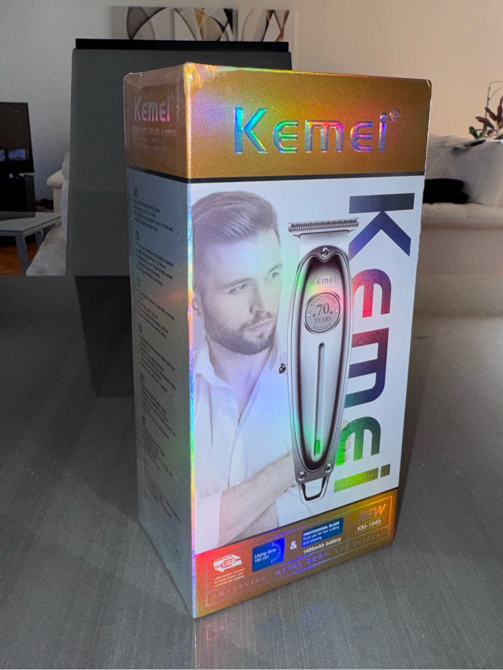 Kemei Gold Cordless Hair Trimmer with Hook